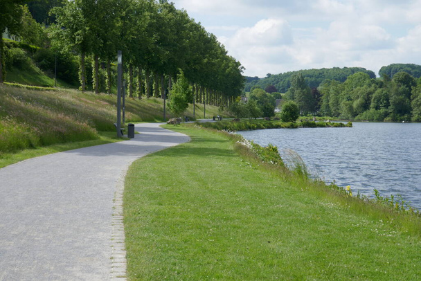 Part of the circular route around the first basin of the Sorpe Water Reservoir, Sauerland, North Rhine-Westphalia, Germany - Φωτογραφία, εικόνα