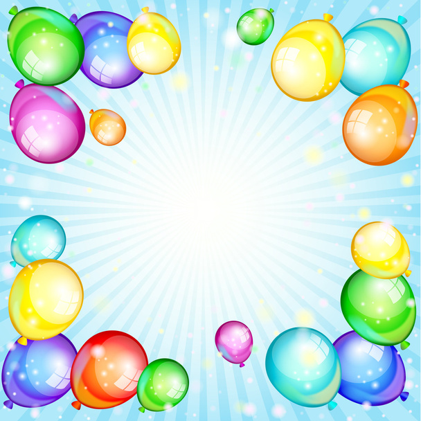Rainbow  holiday balloons. Vector Illustration - Vector, imagen