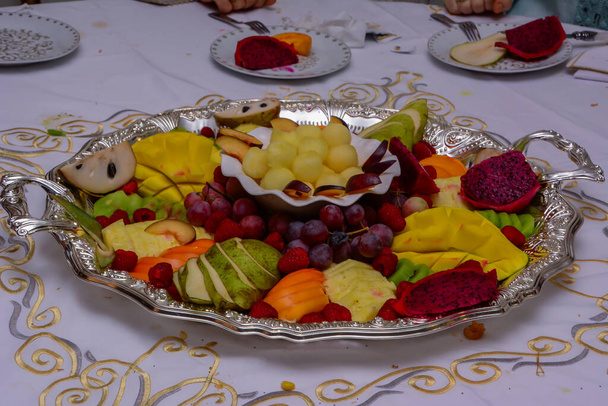 Moroccan fruits. A variety of fruits served at a Moroccan weddin - Foto, Bild