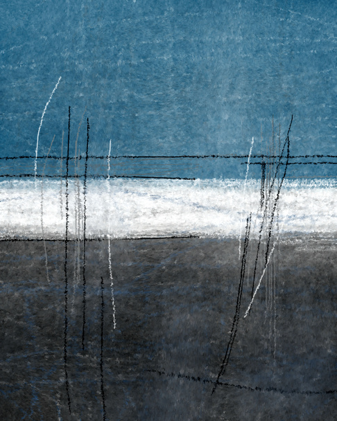 Teal en grijze abstracte kunst schilderij - Foto, afbeelding
