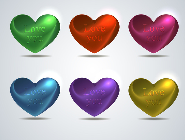 набір кольорових сердець
 - Вектор, зображення