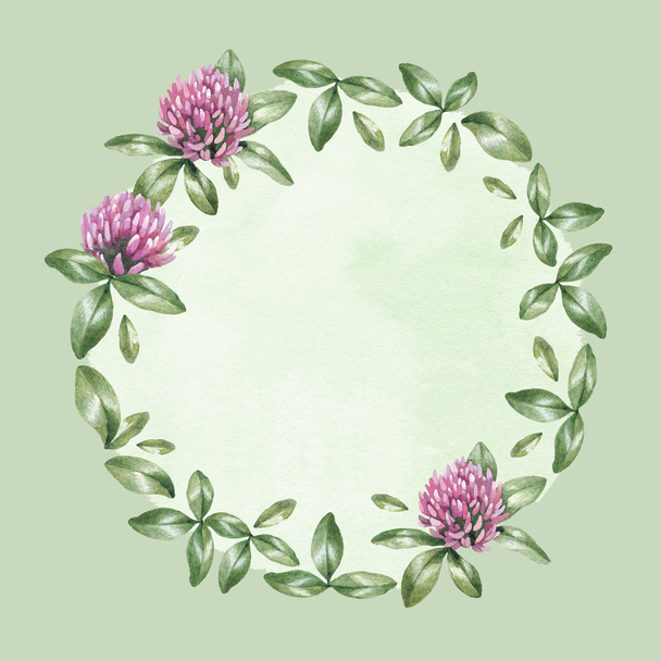 Watercolor floral frame - Foto, afbeelding