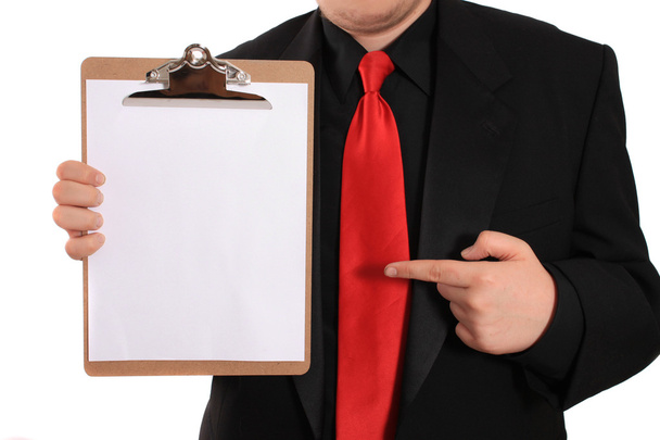 Man holding Clipboard with blank page - Foto, Bild