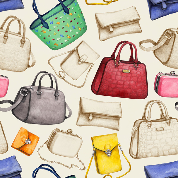 Handbag seamless pattern - Foto, immagini