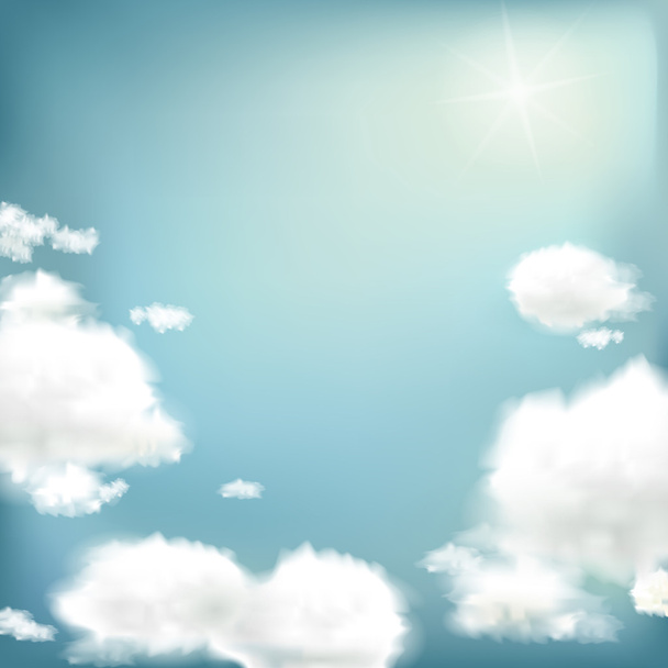 ciel bleu avec fond nuageux - Vecteur, image