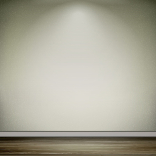 εσωτερική σκηνή με κενό τοίχο και ξύλινο πάτωμα - Διάνυσμα, εικόνα