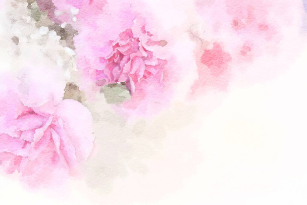 Romantic flower watercolor painting close up of pink peonies. - Foto, Bild