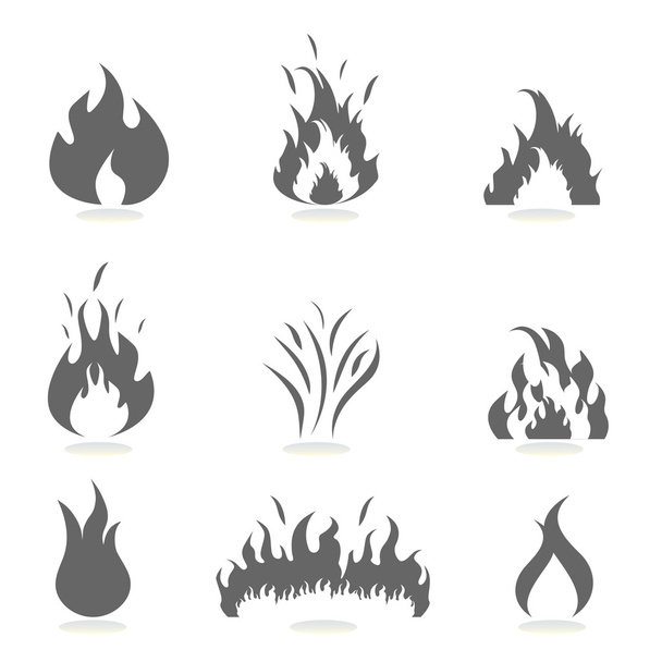 flammes icône ensemble
 - Vecteur, image