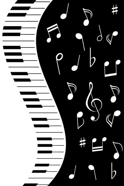Notas musicais com piano
 - Vetor, Imagem