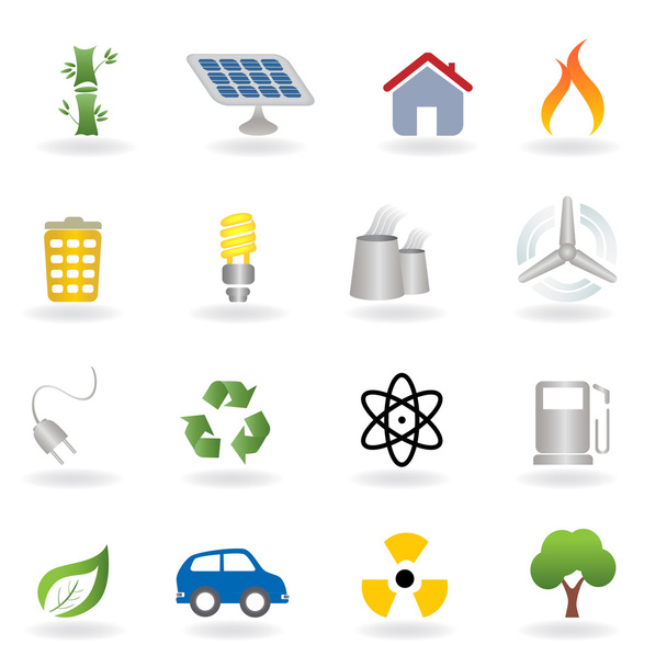 Иконки экологии и окружающей среды
 - Вектор,изображение
