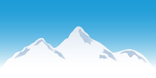 雪に覆われた山々 の峰 - ベクター画像