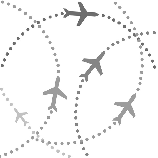 Aviones en rutas de vuelo
 - Vector, imagen