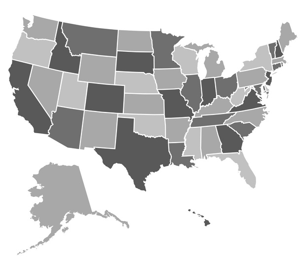 Χάρτης Ηνωμένων Πολιτειών - Διάνυσμα, εικόνα
