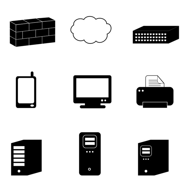 ikony počítače a sítě - Vektor, obrázek