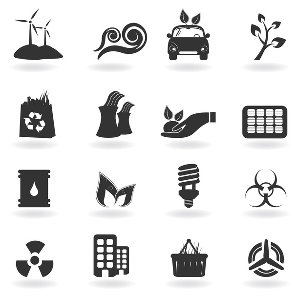 Symbole für saubere Umwelt - Vektor, Bild
