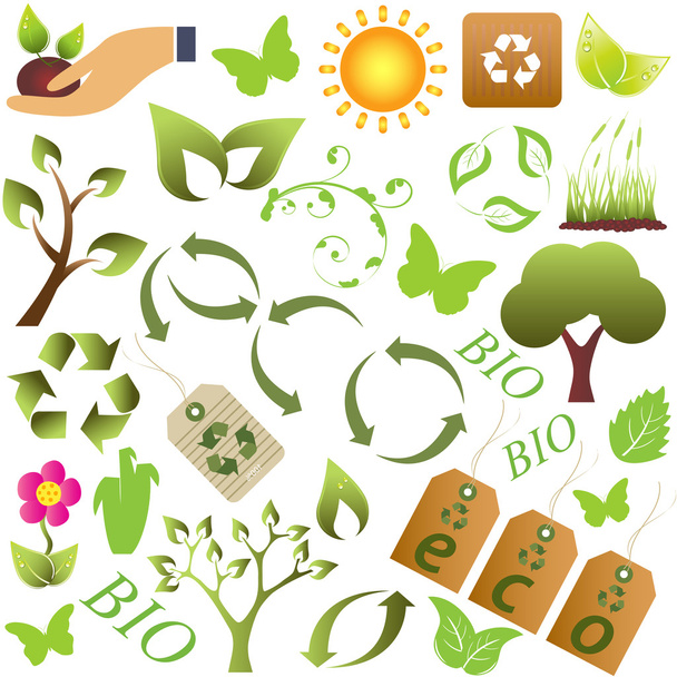 Eco and environment symbols - Διάνυσμα, εικόνα