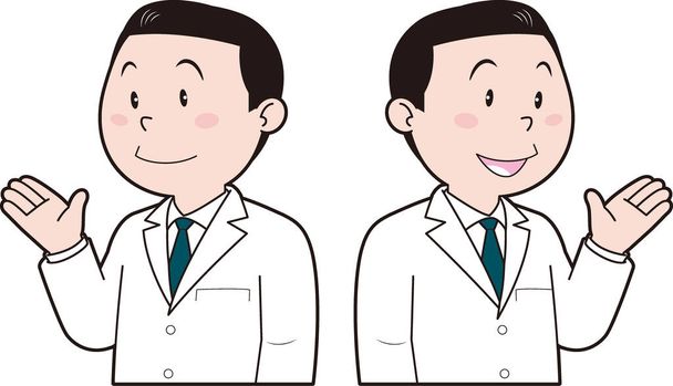 Upper body illustration of a male doctor - Vetor, Imagem