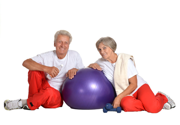 Elderly couple  exercising - Foto, Imagem