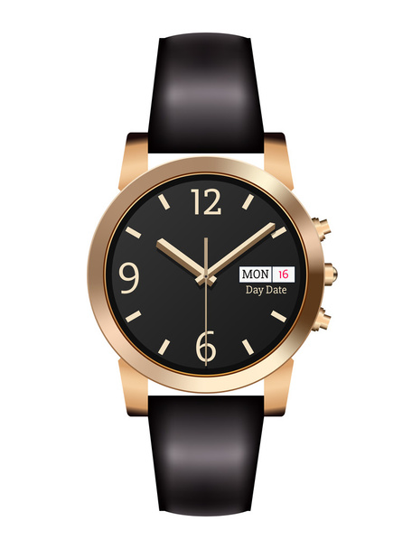 Classic Men's Business Analog Wrist Watch - Vector, Image