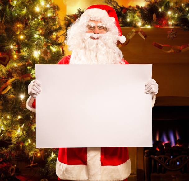 Santa Claus holding blank sign - Photo, Image