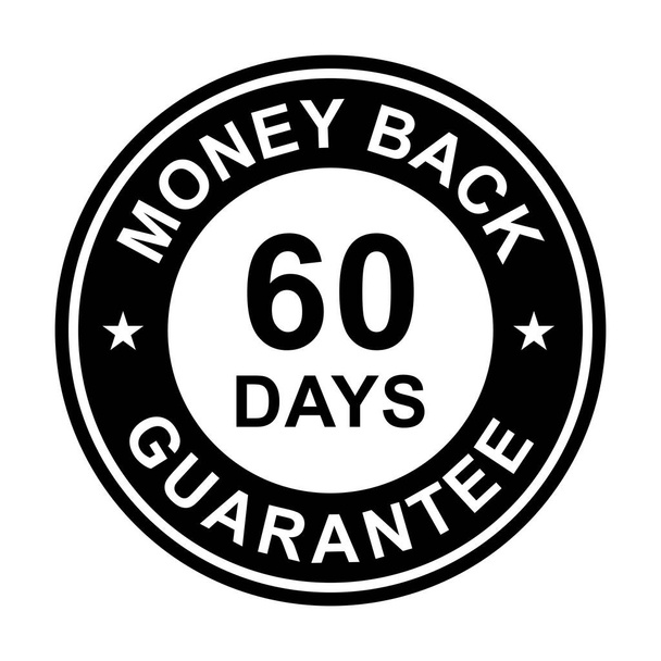 60 days money back guarantee icon vector for graphic design, logo, website, social media, mobile app, UI illustration - ベクター画像