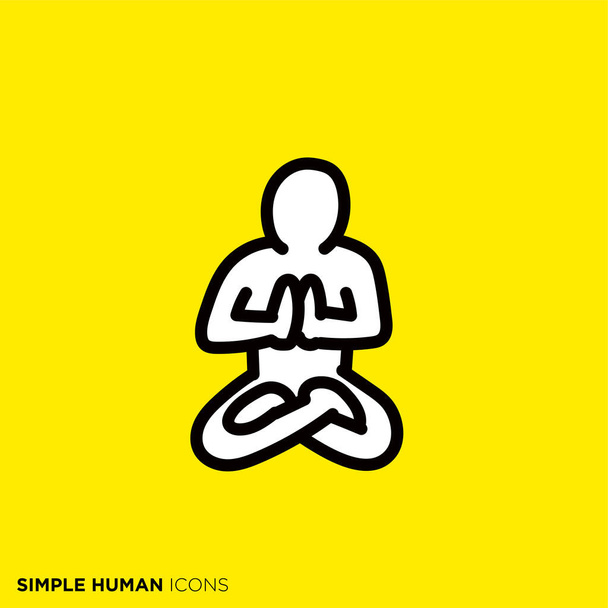 Simple human icon series "Yoga, meditation" - Vektor, obrázek