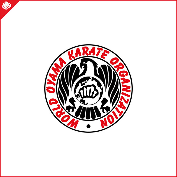 Emblem, symbol martial arts. KYOKUSHINKAI OYAMA KARATE - ベクター画像