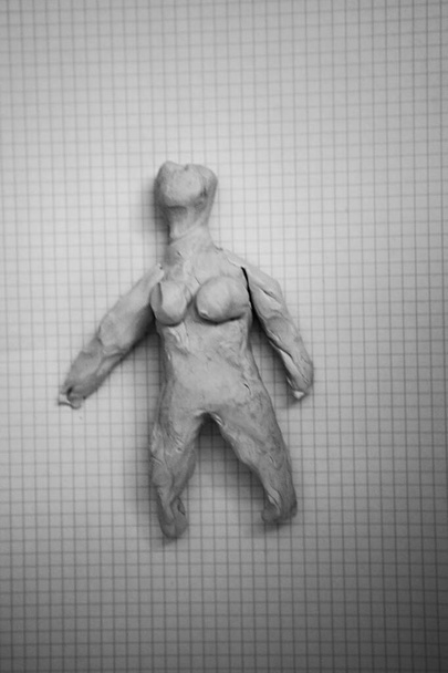 Anorexia of a woman who followed a psychomotricity session where she must represent herself in plasticine. - Fotó, kép
