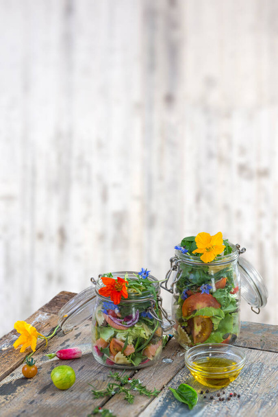 Salad on wooden table  - Photo, Image