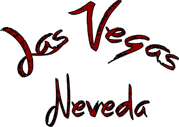 Лас-Вегас Невада Ілюстрація тексту на білому тлі. - Вектор, зображення