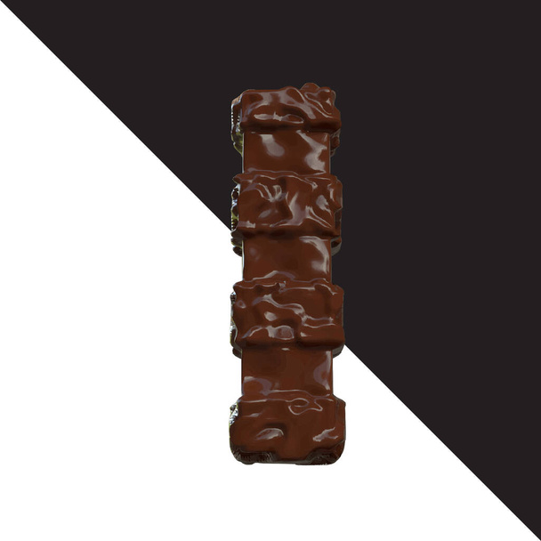 Symbols made of chocolate. 3d letter l - Vecteur, image