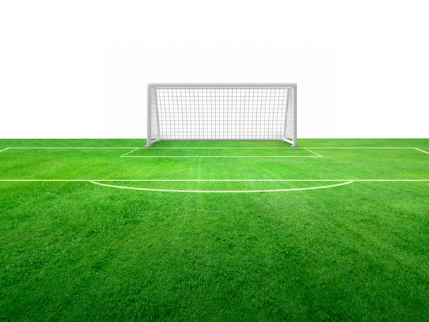 the green field in soccer stadium. ready for game. penalty - Photo, Image