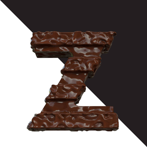 Symbols made of chocolate. 3d letter z - Vector, Image