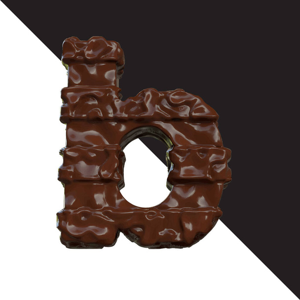 Symbols made of chocolate. 3d letter b - Vecteur, image