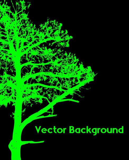 Scary Halloween Tree Silhouette - Vector, afbeelding