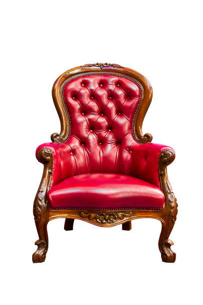 Luxury red leather armchair isolated - Foto, imagen