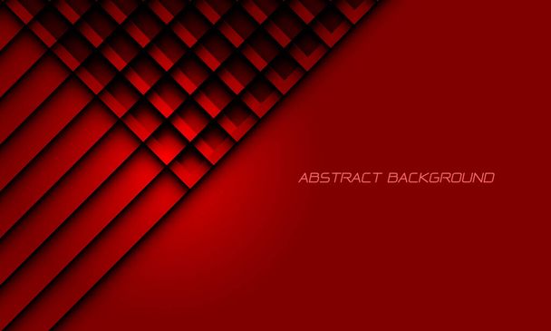 Abstract red squares pattern black shadow geometric with blank space design modern luxury background vector - Vector, afbeelding