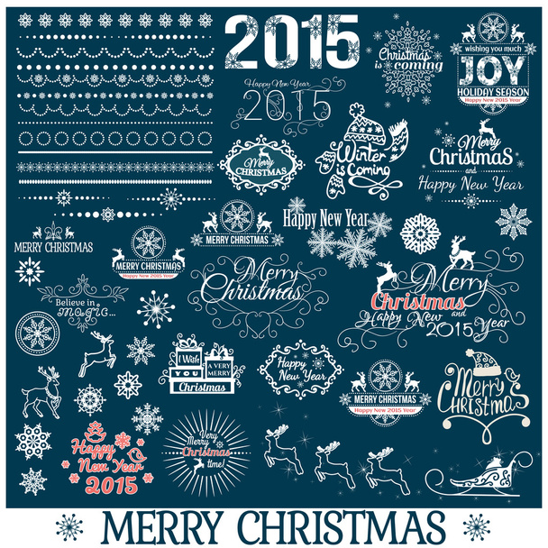 Christmas And New Year Set - Vector, Image
