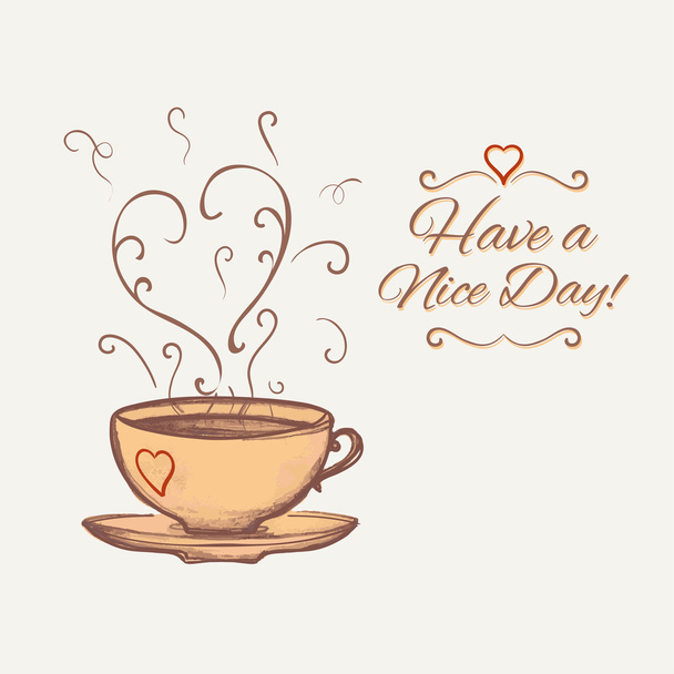 Nice day with cup of tea. - Vector, Imagen