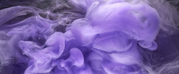 Purple lilac multicolored smoke abstract background, acrylic paint underwater explosion - Fotoğraf, Görsel