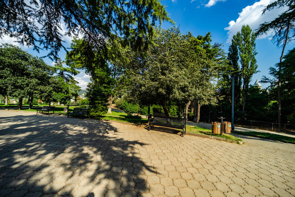 Famous Vere Park in Tbilisi in summer day, in downtown of georgian capital city - 写真・画像