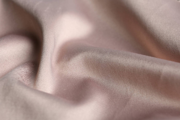 Texture of delicate pink fabric as background, closeup - Fotoğraf, Görsel