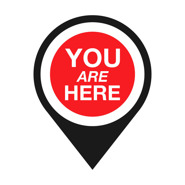 You Are Here Location logo. Marker location you are here Vector illustration.  - Vetor, Imagem