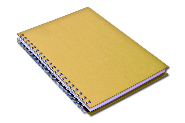 Yellow notebook isolated on white background - Foto, imagen