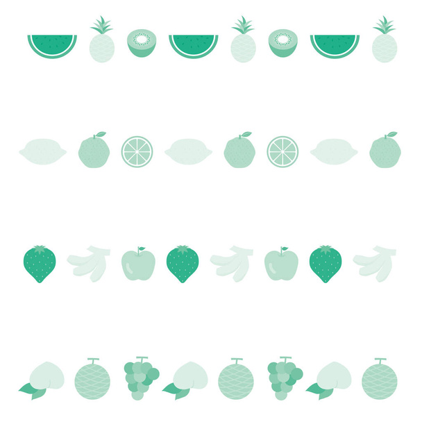 A set of simple and flat fruit illustrations - Vector, Image