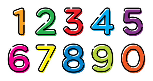 Vector Set of Cartoon Numbers - Vektor, Bild