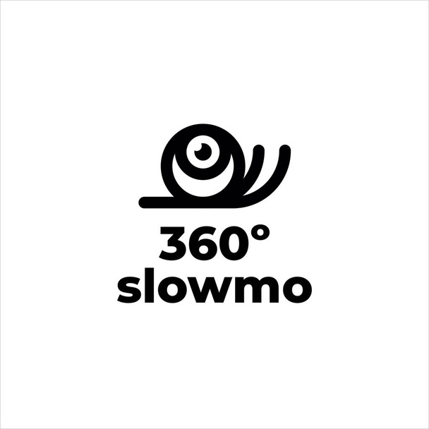 snail mascot 360 slow-motion camera logo - Vector, afbeelding
