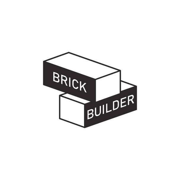 Brick logo concept for architecture company - Vektör, Görsel