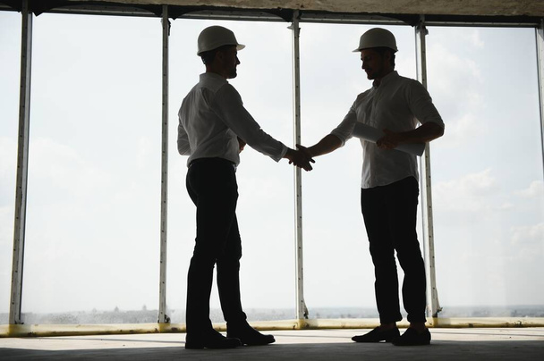 two business man construction site engineer - Photo, Image