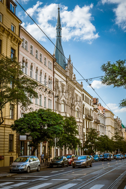 Street and everyday life of the city. Stylization. Toning. Prague is the capital and largest city of the Czech Republic. - Fotoğraf, Görsel